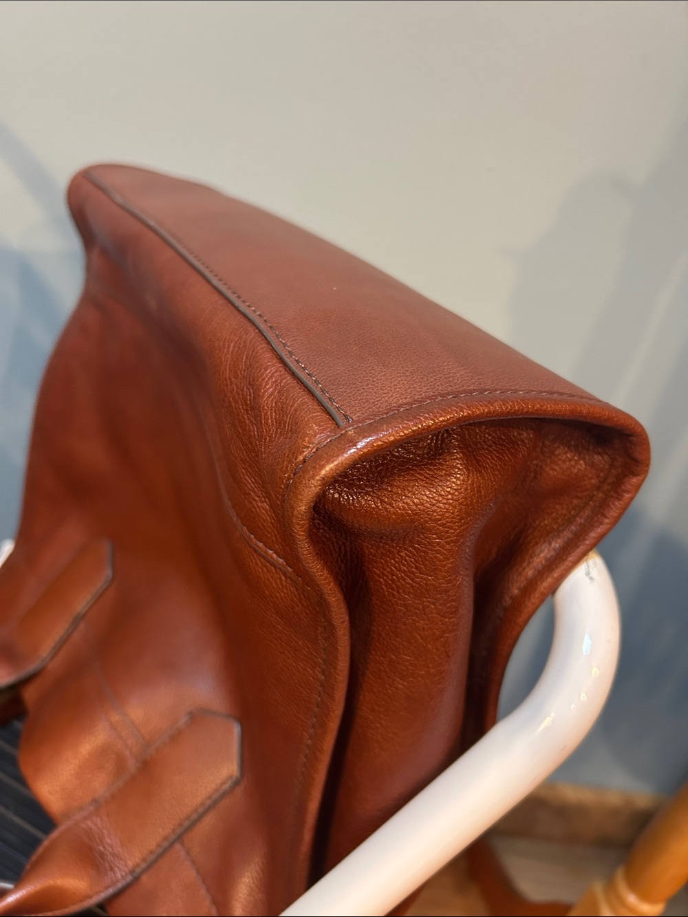 Fossil Cognac Leather Tote with Dual Handles - Picture 10 of 16